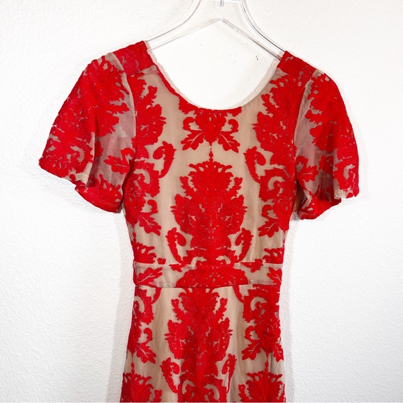 For Love and Lemons San Marcos red lace open back mini dress - Picture 3 of 10